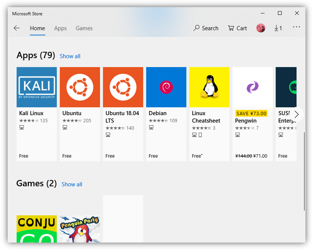 Install Linux in Microsoft Store