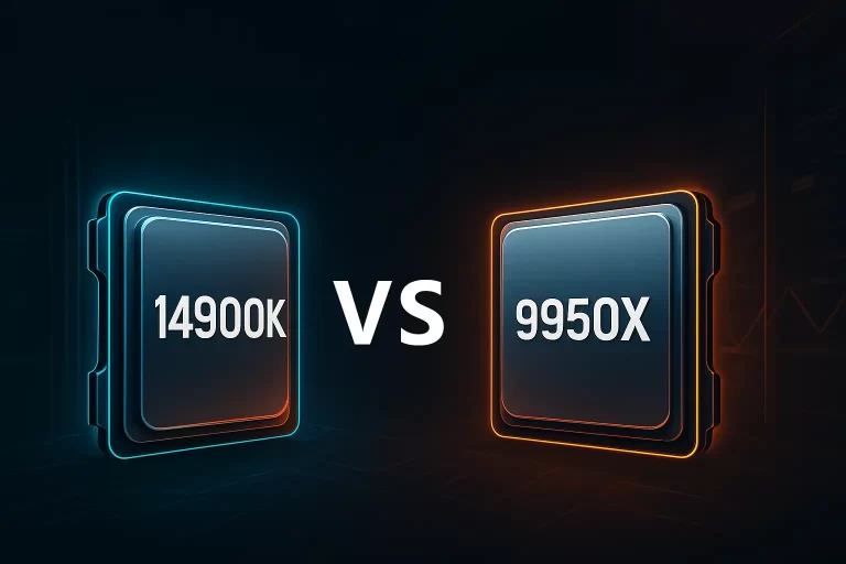 14900K 与 9950X 高性能处理器在服务器环境中的对比图