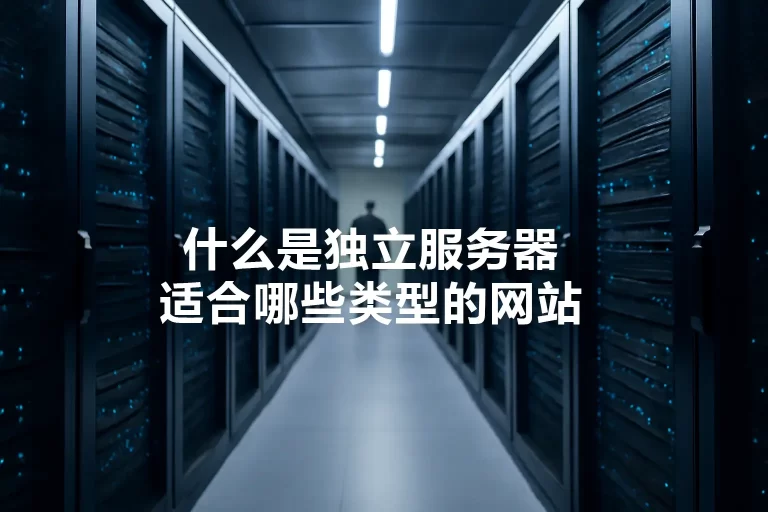 数据中心走廊内，两侧整齐排列的黑色服务器机柜，机柜指示灯呈蓝绿色微光
