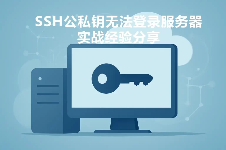 显示钥匙图标的服务器屏幕和虚拟网络连接图示