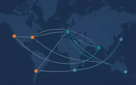 全球VPS节点延迟可视化地图，展示不同数据中心之间的网络连接和延迟差异