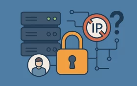 服务器与锁图标，代表数据安全与访问控制