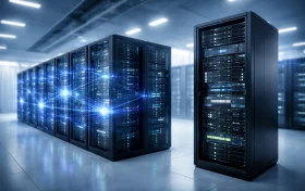 香港数据中心内虚拟服务器集群与独立服务器机柜的对比场景