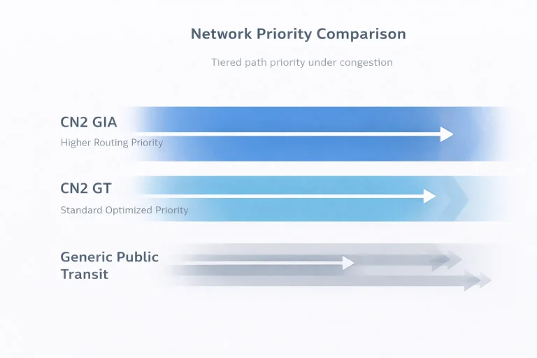 CN2 GT 与 CN2 GIA 的线路优先级层级对比图