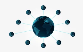DNS域名系统全球分布式解析网络概念图