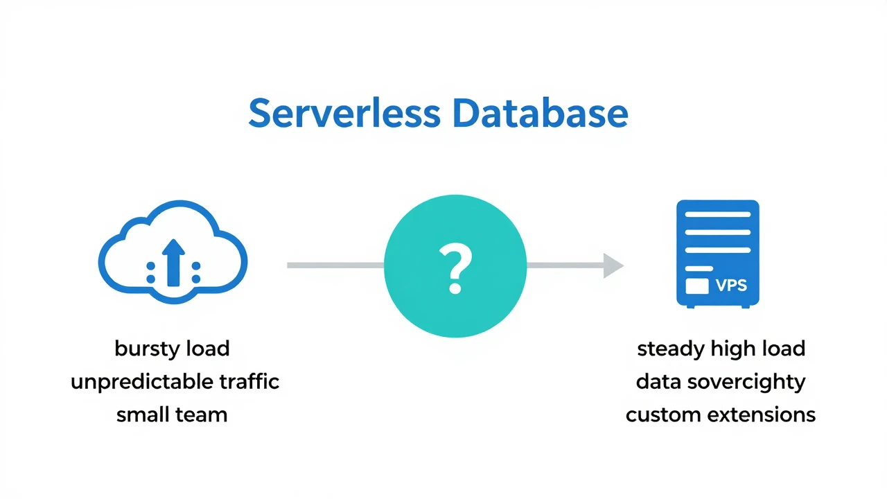Serverless 数据库与 VPS 数据库的应用场景决策流程图