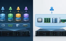 VPS 与独立服务器资源隔离示意图