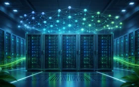 机器学习驱动的数据中心能耗优化概念图