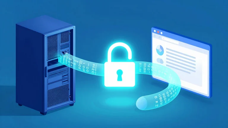 SSL 证书加密通信示意：服务器与浏览器之间的安全连接