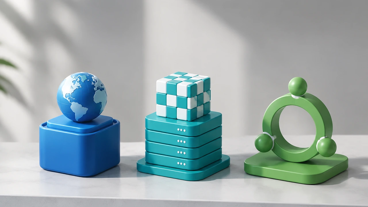 GeoDNS、CDN 与 Anycast 三种调度机制边界示意图