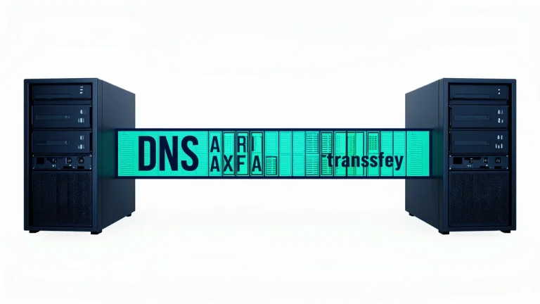 DNS 主从服务器之间 AXFR 区域传输的示意图