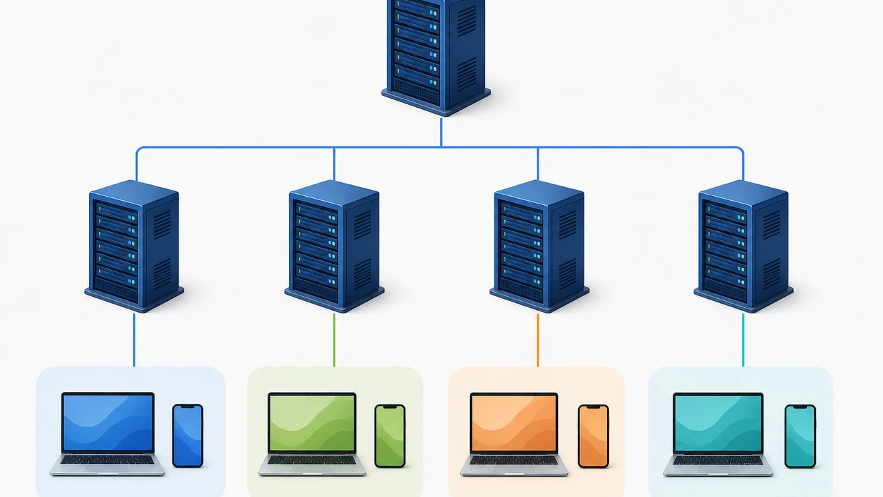 任播 DNS 多节点就近宣告分层原理图