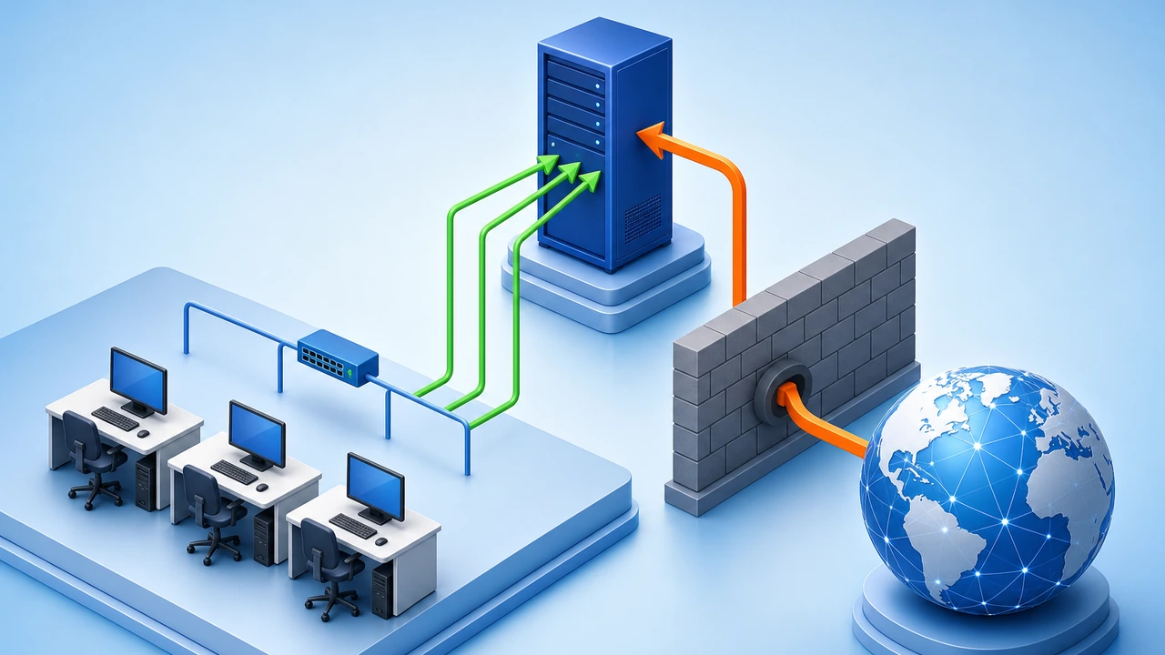 Split DNS 内外网两条解析路径示意图